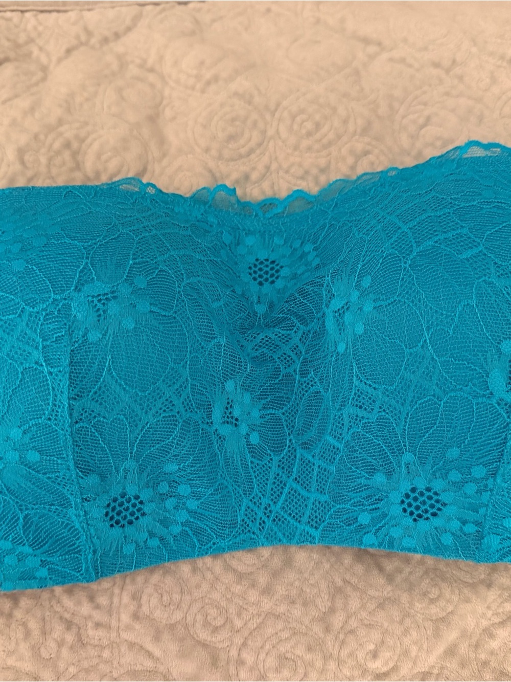 Victoria's Secret Turquoise Lace Strapless Bandeau